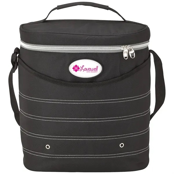 Oval cooler bag; stores 16 cans and designed with PEVA lining;... from ASI 67866 Logomark/Valumark