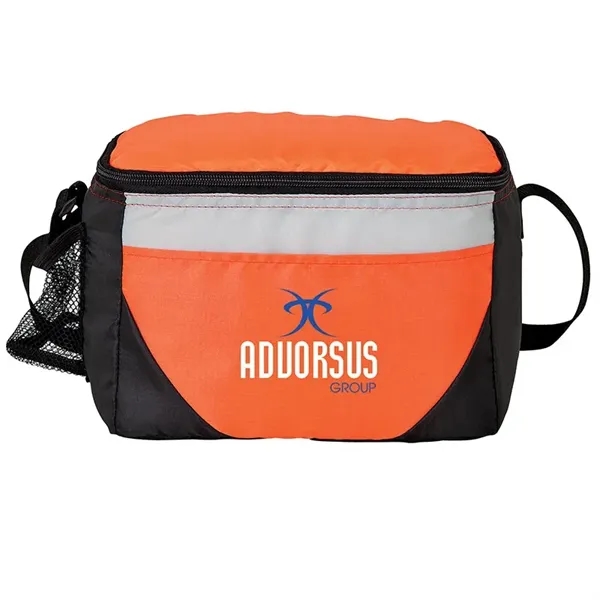 Lunch bag and cooler with 6-can zipper compartment, side mesh pocket,... from ASI 67866 Logomark/Valumark