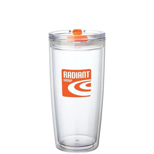 3.5" x 7.38" x 3.62" Passion 22-ounce AS plastic double-wall tumbler... from ASI 67866 Logomark/Valumark / Valumark™