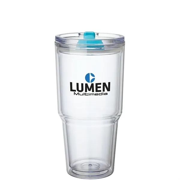 3.88" x 7.88" x 4.12" Desire 26-oz. AS plastic double-wall tumbler... from ASI 67866 Logomark/Valumark / Valumark™