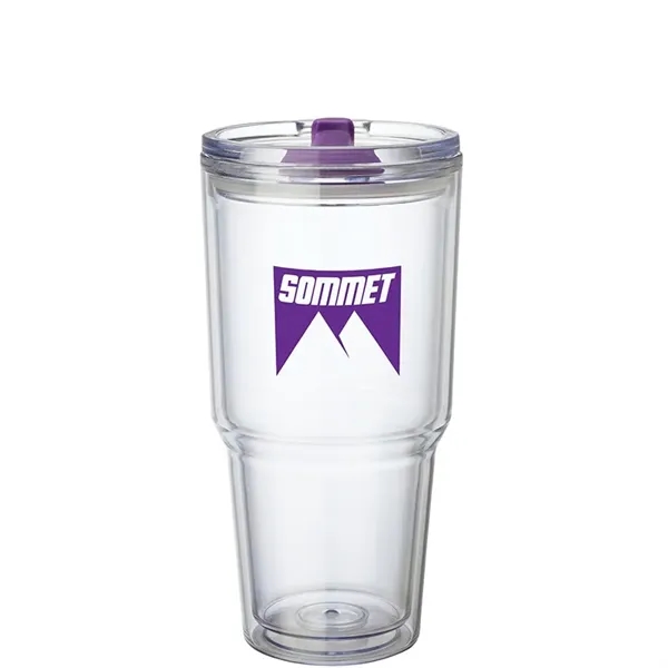 3.88" x 7.88" x 4.12" Desire 26-oz. AS plastic double-wall tumbler... from ASI 67866 Logomark/Valumark / Valumark™