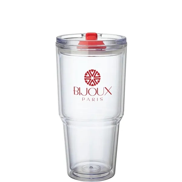 3.88" x 7.88" x 4.12" Desire 26-oz. AS plastic double-wall tumbler... from ASI 67866 Logomark/Valumark / Valumark™