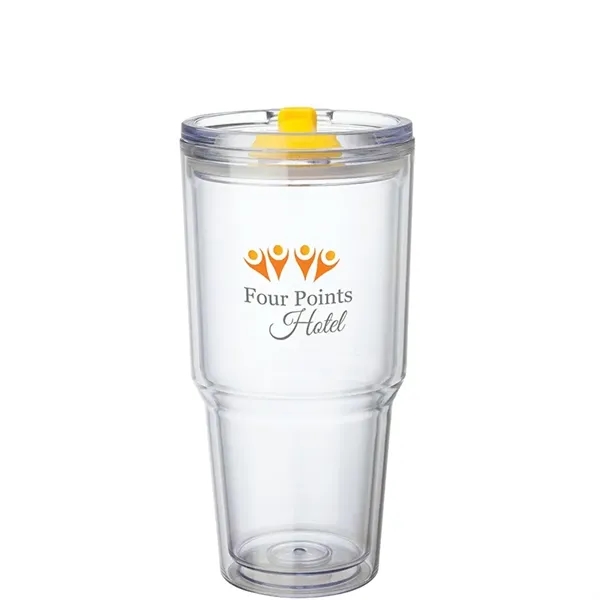 3.88" x 7.88" x 4.12" Desire 26-oz. AS plastic double-wall tumbler... from ASI 67866 Logomark/Valumark / Valumark™
