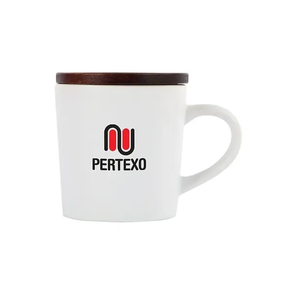 Copenhagen 16 oz. Ceramic Mug w/ Wood Lid... from ASI 67866 Logomark/Valumark