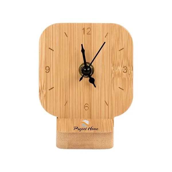 Cade Bamboo Desk Clock... from ASI 67866 Logomark/Valumark