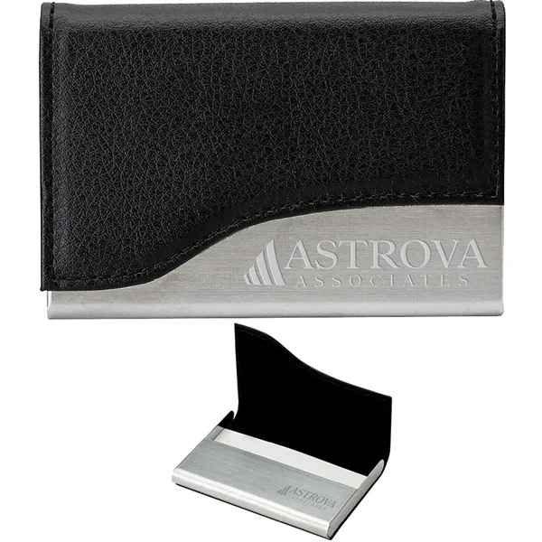 0.62" x 2.5" x 3.62" stainless steel business card case with... from ASI 67866 Logomark/Valumark