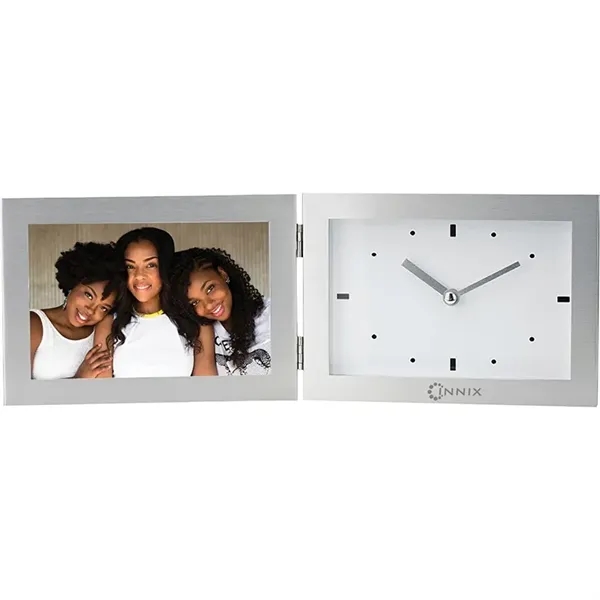 1.62" x 4.88" x 6.88" Antimo clock and photo frame with... from ASI 67866 Logomark/Valumark