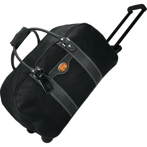 Rolling bag made with Sovrano lining and Novohyde; includes pullout handle... from ASI 67866 Logomark/Valumark