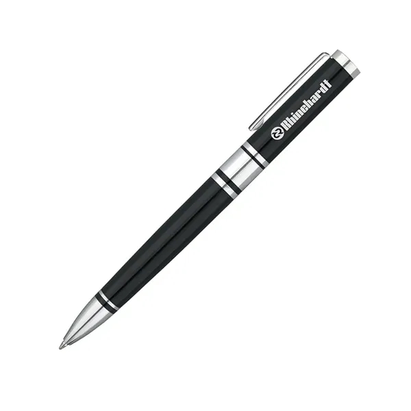 Twist action ballpoint pen with sharp, clean design and sold brass... from ASI 67866 Logomark/Valumark