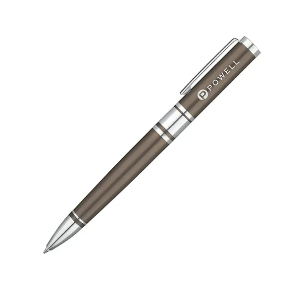 Twist action ballpoint pen with sharp, clean design and sold brass... from ASI 67866 Logomark/Valumark