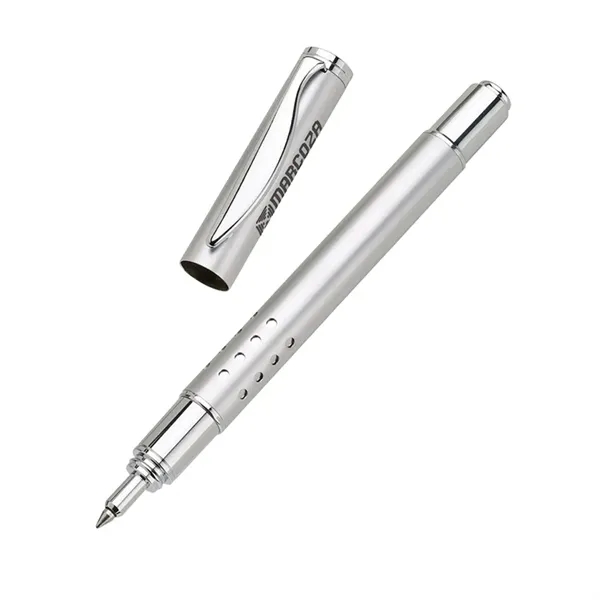 Rollerball pen with cap-off design, solid brass cap and barrel and... from ASI 67866 Logomark/Valumark