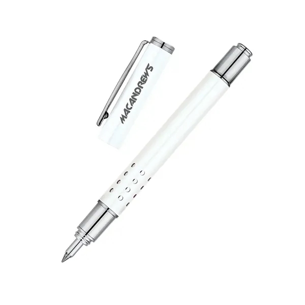 Rollerball pen with cap-off design, solid brass cap and barrel and... from ASI 67866 Logomark/Valumark