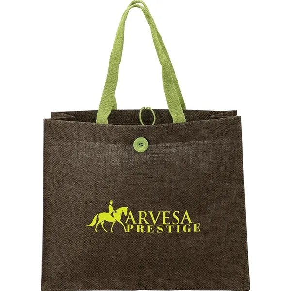 6" x 14" x 16.5" natural jute tote; includes 5" x... from ASI 67866 Logomark/Valumark