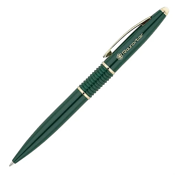 Brass ballpoint pen with twist action mechanism, ribbed design body and... from ASI 67866 Logomark/Valumark