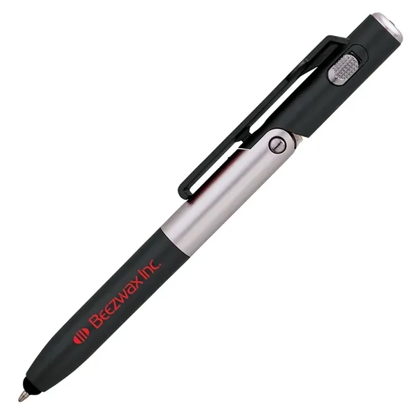 4-in-1 ballpoint pen with twist-action mechanism, LED flashlight, capacitive stylus and... from ASI 67866 Logomark/Valumark