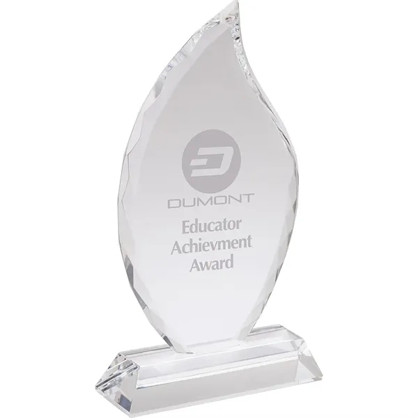 1.56" x 8.5" x 4.75" Fiamma II large crystal flame award... from ASI 67866 Logomark/Valumark