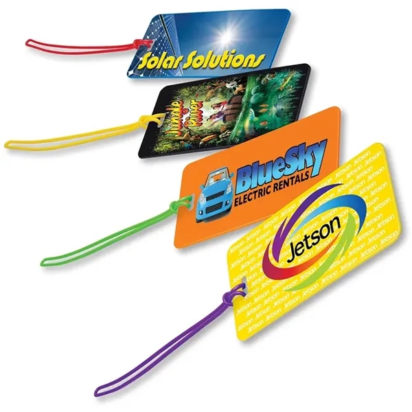 0.06" x 2.12" x 4.38" Varo luggage tag with pull-through strap;... from ASI 67866 Logomark/Valumark / Valumark™