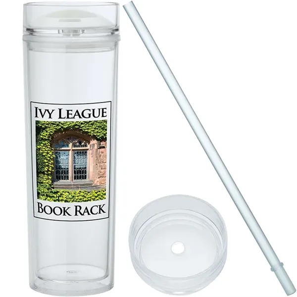 2.88" x 8.5" x 2.88" acrylonitrile styrene 16 ounce double-wall Jomocha... from ASI 67866 Logomark/Valumark