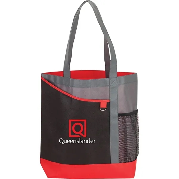 4" x 14.5" x 15.75" tri-toned tote bag; includes front pocket,... from ASI 67866 Logomark/Valumark / Valumark™
