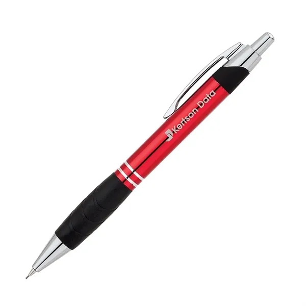 Plunger action aluminum mechanical pencil with a rubber grip and metal... from ASI 67866 Logomark/Valumark / Valumark™