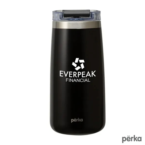 3.38" x 7.31" x 3.38" Perka® Erie 16-ounce double-wall stainless steel... from ASI 67866 Logomark/Valumark