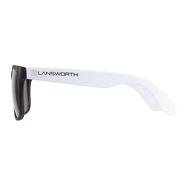 1.75" x 1.94" x 5.5" polycarbonate flare two-tone sunglasses with 100%... from ASI 67866 Logomark/Valumark / Valumark™