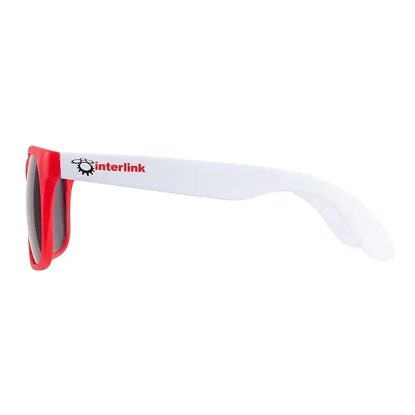 1.75" x 1.94" x 5.5" polycarbonate flare two-tone sunglasses with 100%... from ASI 67866 Logomark/Valumark / Valumark™