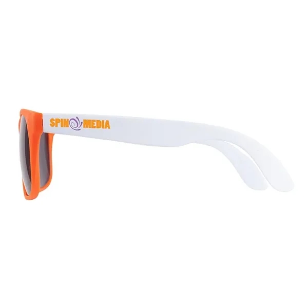 1.75" x 1.94" x 5.5" polycarbonate flare two-tone sunglasses with 100%... from ASI 67866 Logomark/Valumark / Valumark™