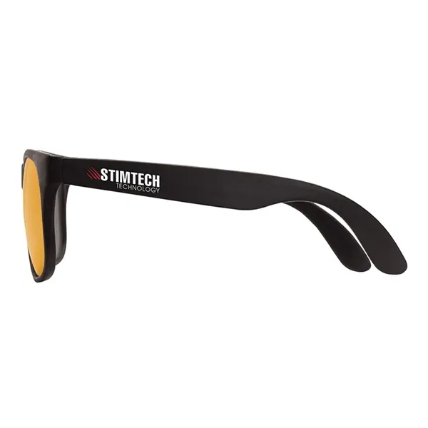 1.25" x 2.25" x 5.75" plastic sunglasses with mirrored lenses with... from ASI 67866 Logomark/Valumark / Valumark™