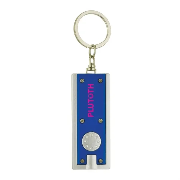 0.38" x 3.75" x 1" Ester plastic keychain with LED flashlight... from ASI 67866 Logomark/Valumark / Valumark™