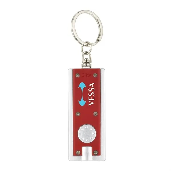 0.38" x 3.75" x 1" Ester plastic keychain with LED flashlight... from ASI 67866 Logomark/Valumark / Valumark™