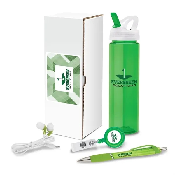 4-piece welcome gift set that includes a 25 oz. bottle, retractable... from ASI 67866 Logomark/Valumark