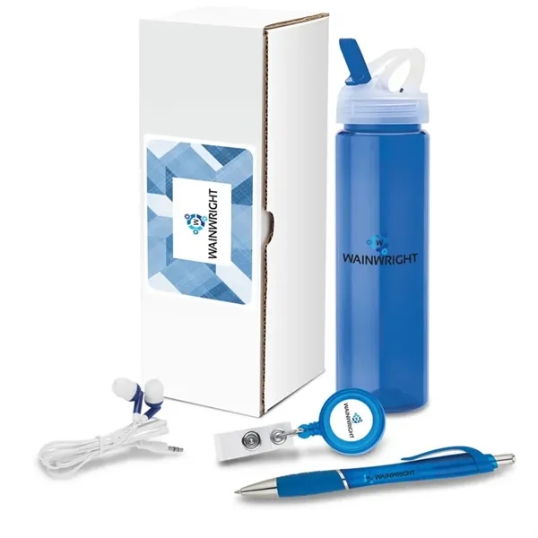 4-piece welcome gift set that includes a 25 oz. bottle, retractable... from ASI 67866 Logomark/Valumark