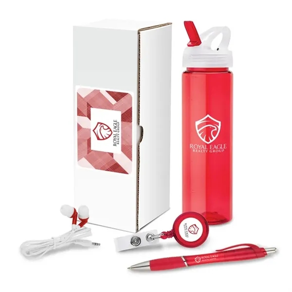 4-piece welcome gift set that includes a 25 oz. bottle, retractable... from ASI 67866 Logomark/Valumark