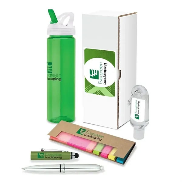 4-piece welcome gift set with 25 oz. bottle, 1 oz. hand... from ASI 67866 Logomark/Valumark