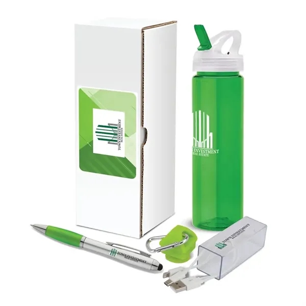 3-piece gift set that includes a 25 oz. PET water bottle,... from ASI 67866 Logomark/Valumark