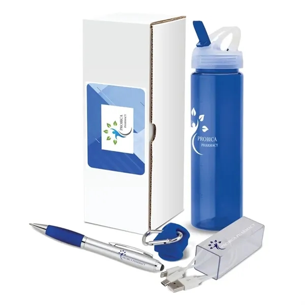 3-piece gift set that includes a 25 oz. PET water bottle,... from ASI 67866 Logomark/Valumark