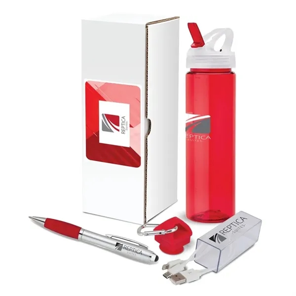 3-piece gift set that includes a 25 oz. PET water bottle,... from ASI 67866 Logomark/Valumark