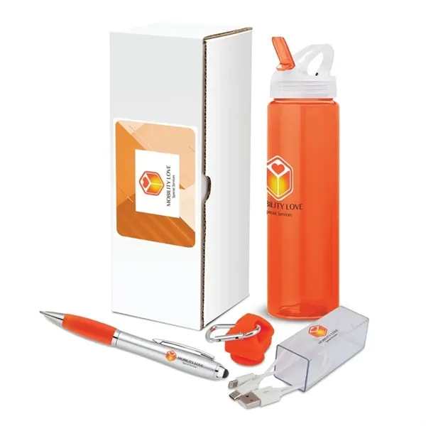 3-piece gift set that includes a 25 oz. PET water bottle,... from ASI 67866 Logomark/Valumark