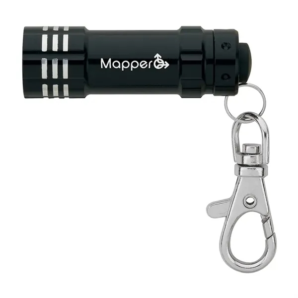 0.88" x 3.5" x 0.69" aluminum 3-LED flashlight with lobster clip... from ASI 67866 Logomark/Valumark / Valumark™