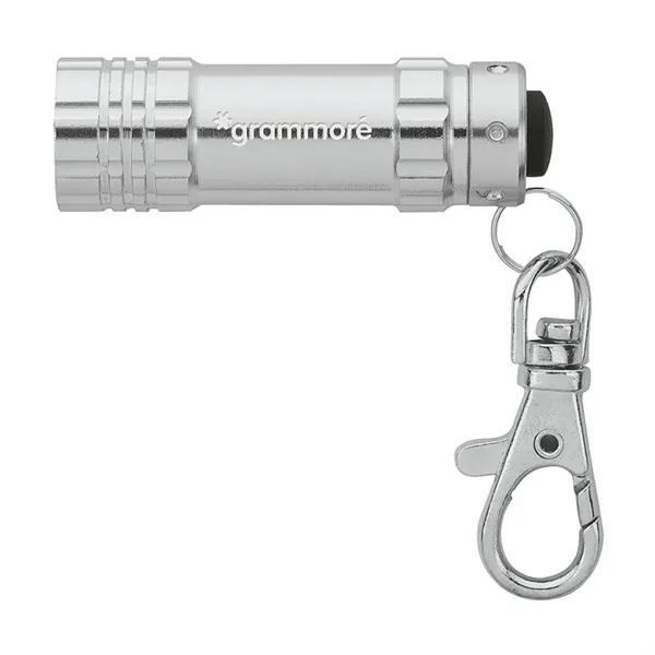 0.88" x 3.5" x 0.69" aluminum 3-LED flashlight with lobster clip... from ASI 67866 Logomark/Valumark / Valumark™