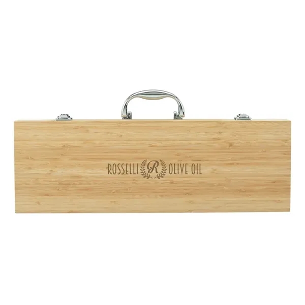 Cleveland 5 Piece Bamboo BBQ Set... from ASI 67866 Logomark/Valumark