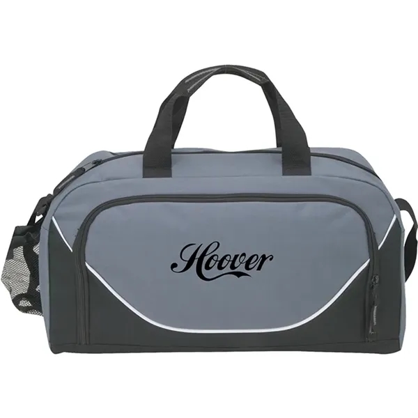 Polyester duffel bag with carrying handles and an adjustable shoulder strap.... from ASI 67866 Logomark/Valumark / Valumark™