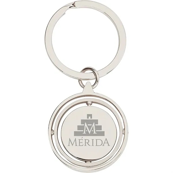 0.19"  x 2.88" x 1.38" Laksana metal keyring with spinning... from ASI 67866 Logomark/Valumark / Valumark™