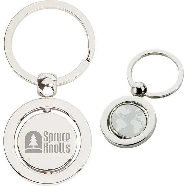 0.38" x 2.88" x 1.88" Biru silver finish metal keyring with... from ASI 67866 Logomark/Valumark / Valumark™