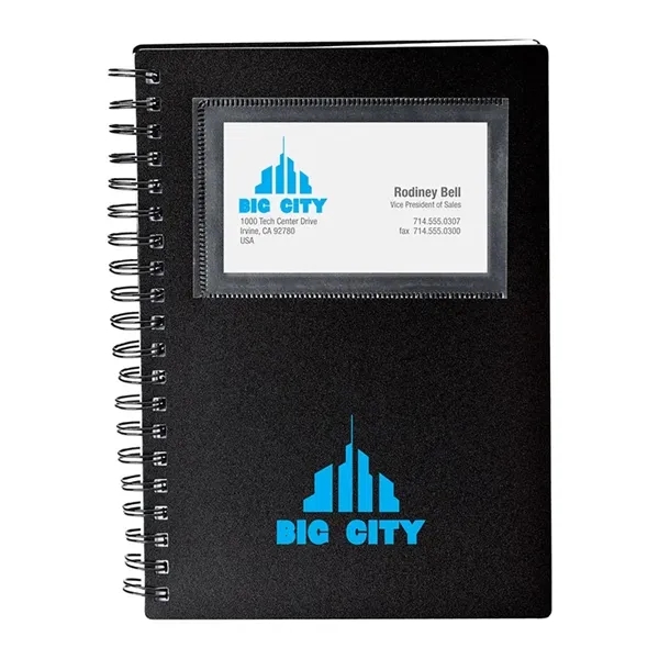 0.75" x 7" x 5.38" 70-page spiral notebook with plastic business... from ASI 67866 Logomark/Valumark / Valumark™