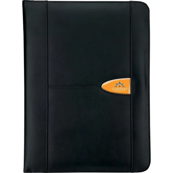 0.88" x 13" x 9.5" 40-page replaceable writing pad in leather... from ASI 67866 Logomark/Valumark
