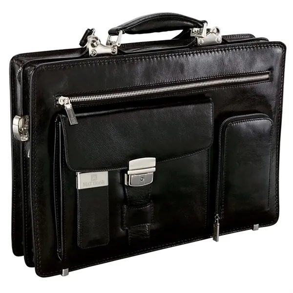 4.5" x 11.5" x 16.5" Rimini leather briefcase with removable laptop... from ASI 67866 Logomark/Valumark