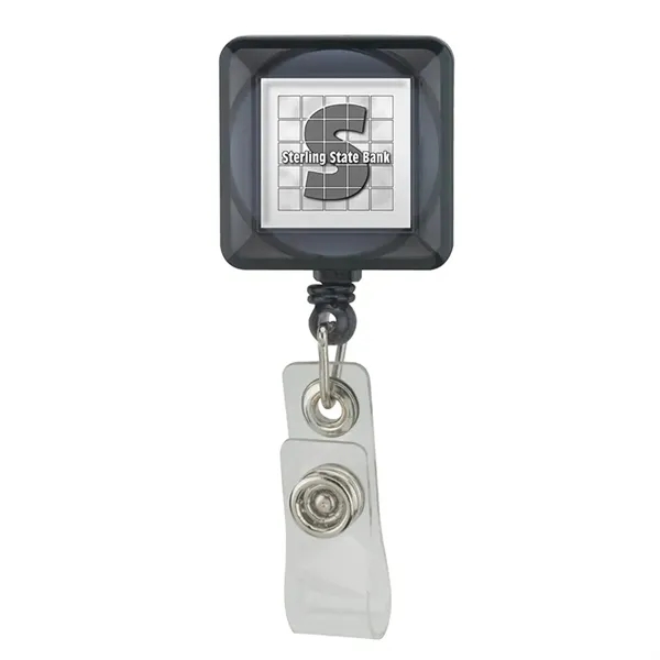 0.62" x 3.31" x 1.25" Divo square retractable badge holder with... from ASI 67866 Logomark/Valumark
