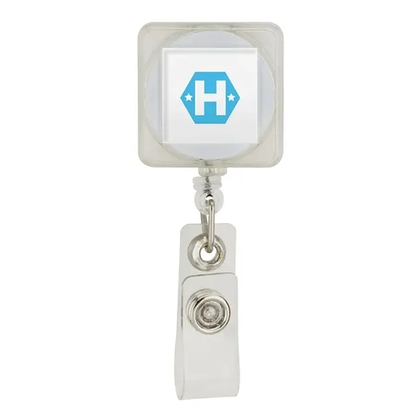 0.62" x 3.31" x 1.25" Divo square retractable badge holder with... from ASI 67866 Logomark/Valumark